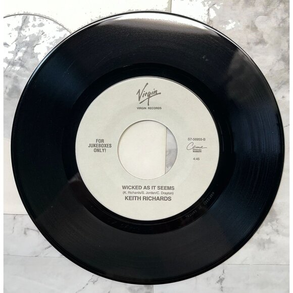 Keith Richards Eileen / Wicked as it Seems 45 Vinyl 90s Rock Jukebox Virgin - Picture 6 of 6